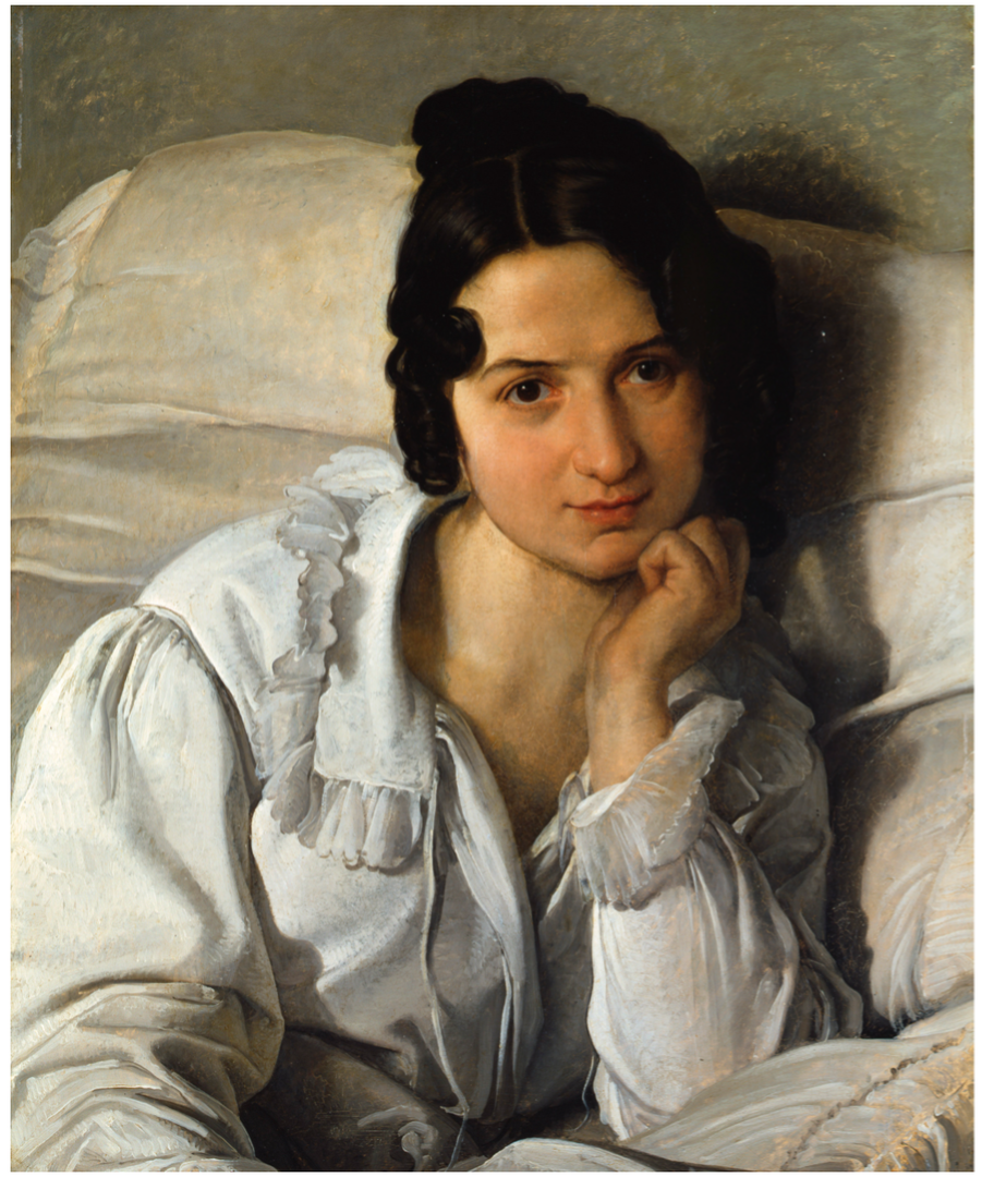 Francesco Hayez, Ritratto di Carolina Zucchi a letto (L’ammalata), 1822  olio su tavola, 60 x 49,5 cm, Torino, GAM - Galleria Civica d’Arte Moderna e Contemporanea