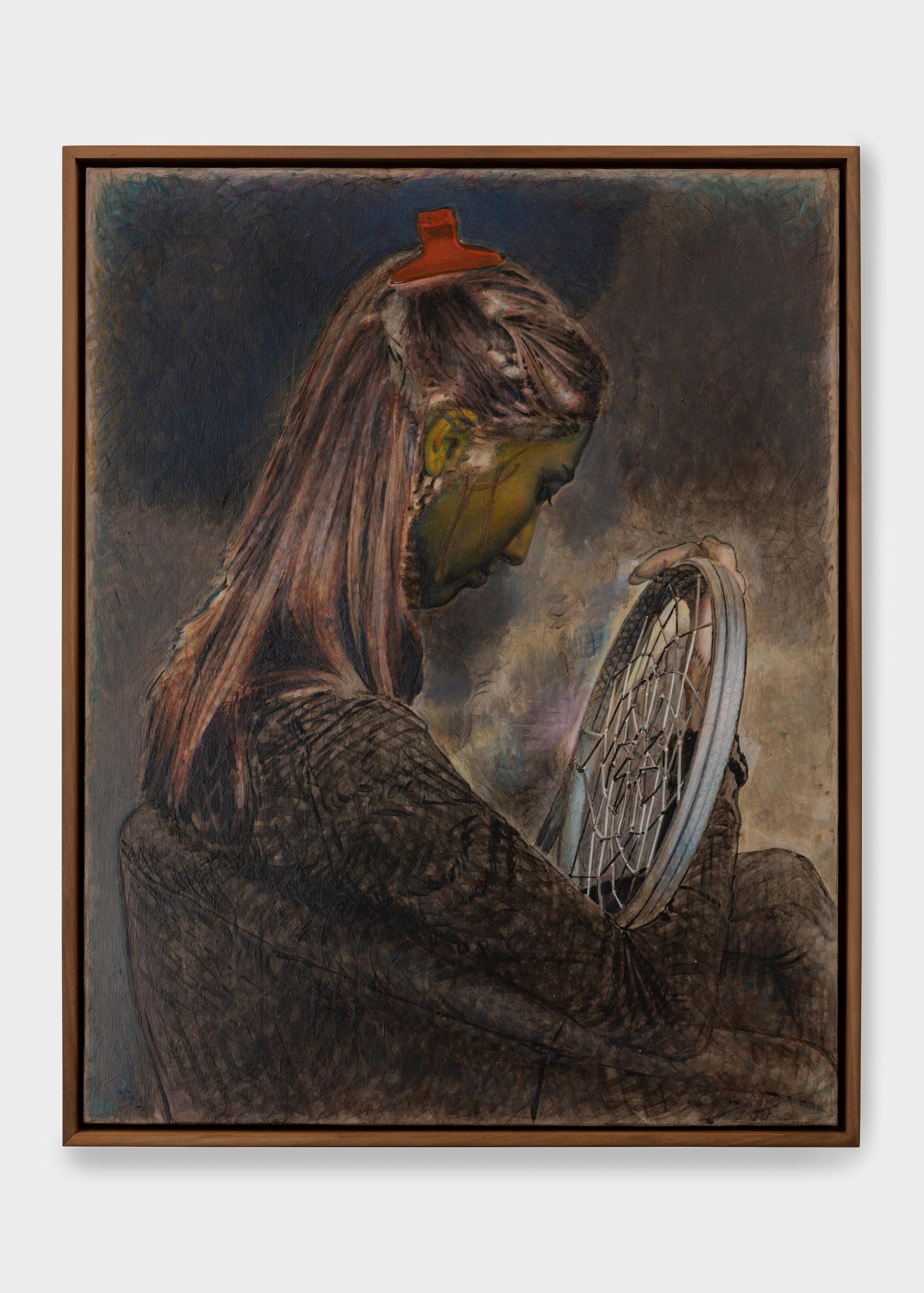 Pietro Roccasalva, La Sposa Occidentale, 2021, olio su tela, 72.7 x 57.3 cm. Collezione privata, Genova