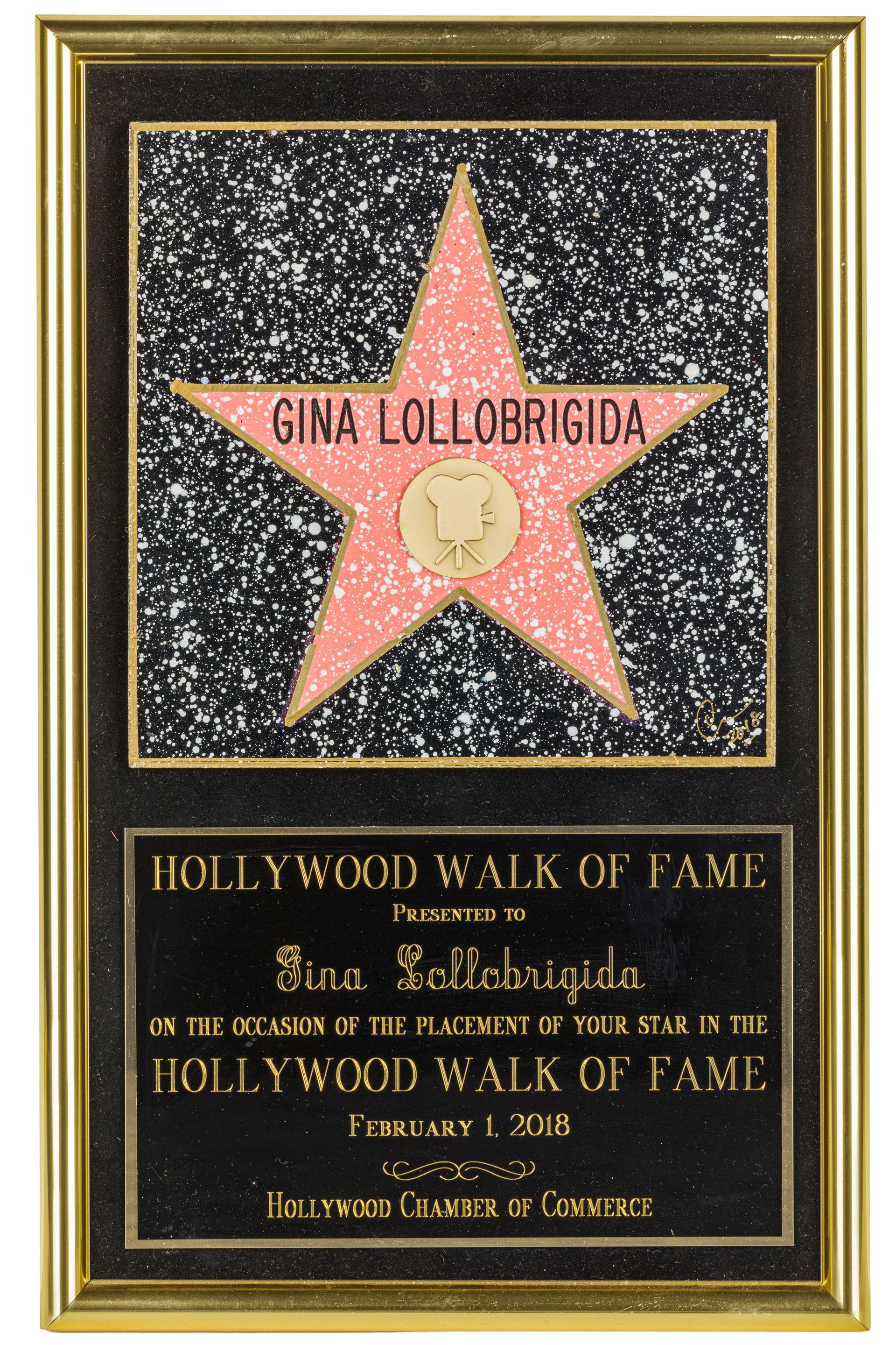 HOLLYWOOD WALK OF FAME, 1 FEBBRAIO 2018, placca commemorativa dedicata a Gina Lollobrigida