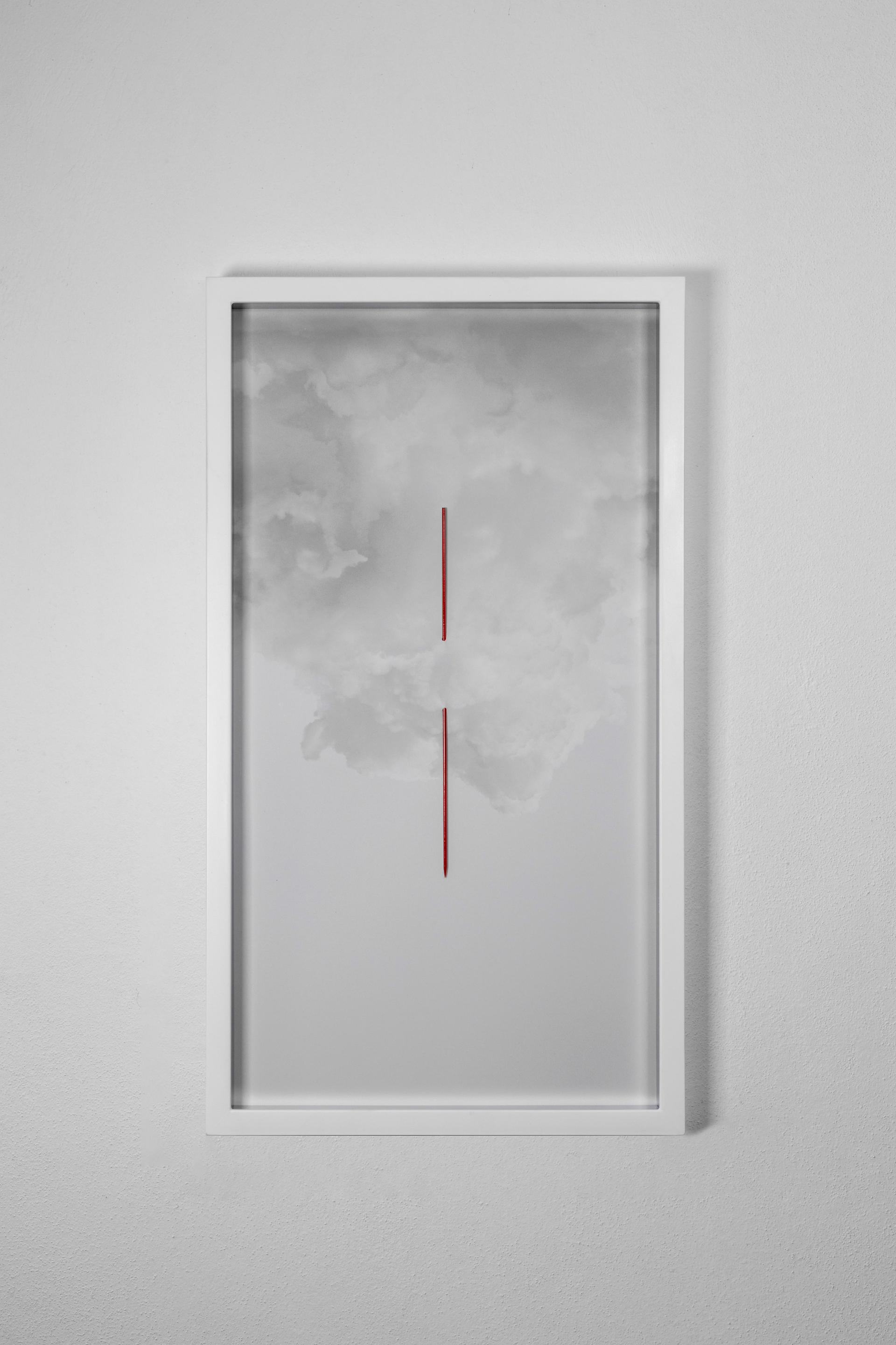 Ludovico Bomben Nuvola con fendente / 2, 2023 stampa su carta superior matt, acciaio inox 50 x 30 cm